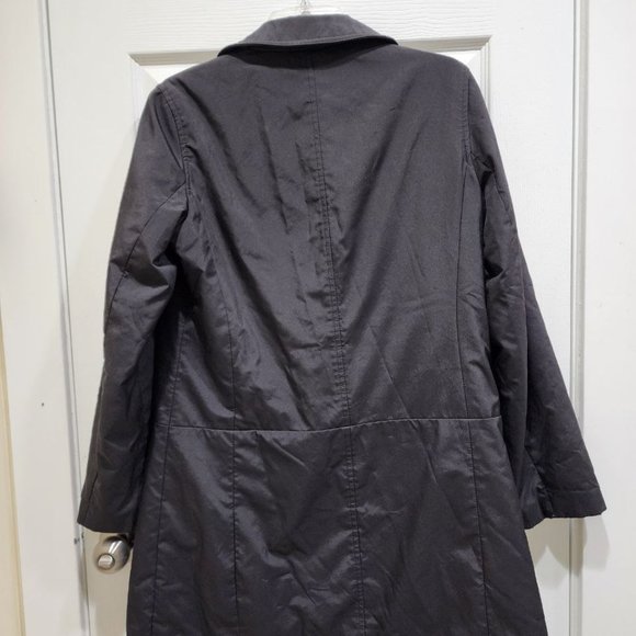 GAP Men's Black Double-Breasted Trench Coat Size M Polyester Lightweight Jacket - Picture 5 of 13